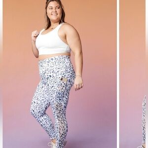 Fabletics White Glam Leopard Leggings
